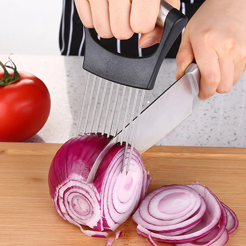 

Onion Fork Stainless Steel Fork Vegetable Slicer Tomato Cutter Easy Cut Metal Meat Needle Easy To Clean Kitchen Accessories, Custom color