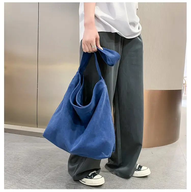 

2021 Custom wash durable high quality large capacity one shoulder portable tote shopping bag, Any color are available