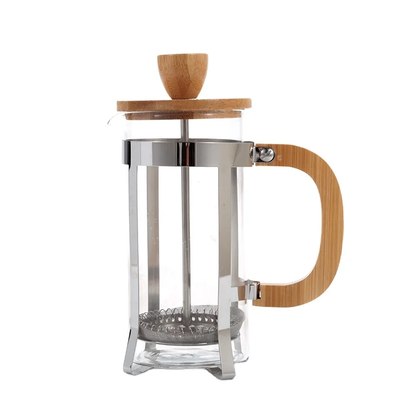 

Kitchen Coffee mug Pot With Plunger transparent French Press Tea Maker