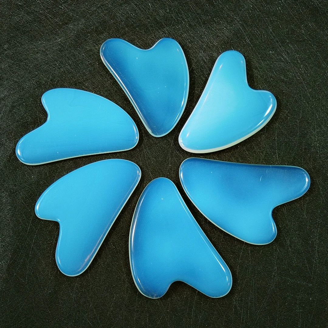 

Body opalite stone gua sha scraping massage board tool heart