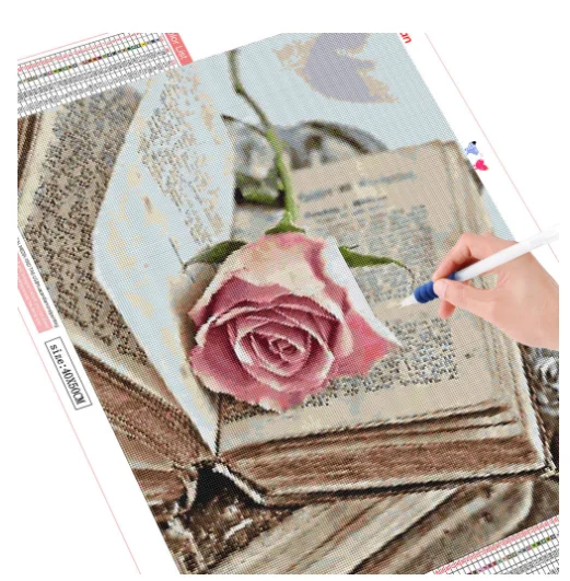 

HUACAN 5D DIY Diamond Painting Flower Rose Rhinestones Full Square/Round Diamond Embroidery Book Mosaic Handmade Gift