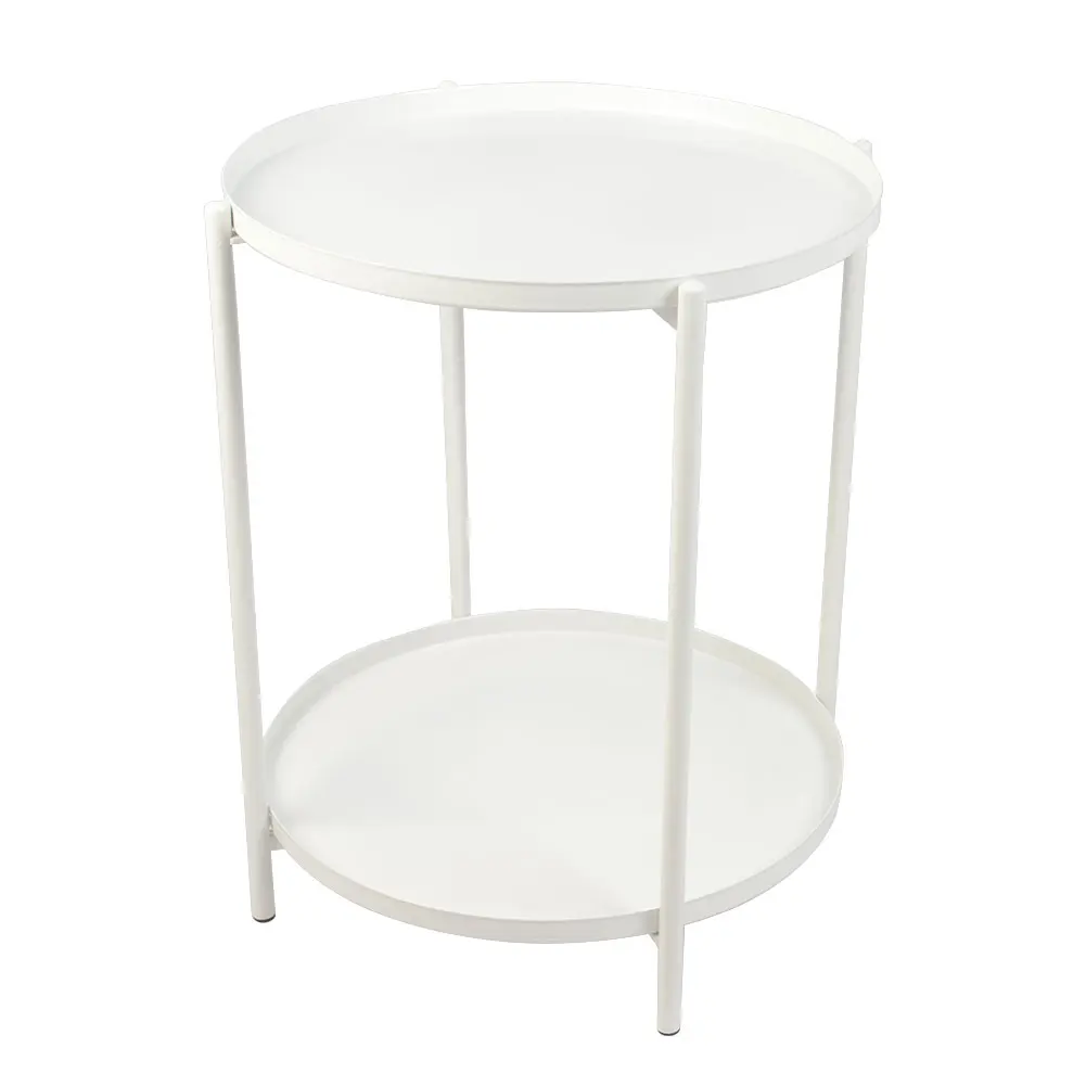 

Free Shipping Direct Delivery Contemporary Nordic Two Layers Modern Round Metal Side Tea Cafe Coffee Table, Customized