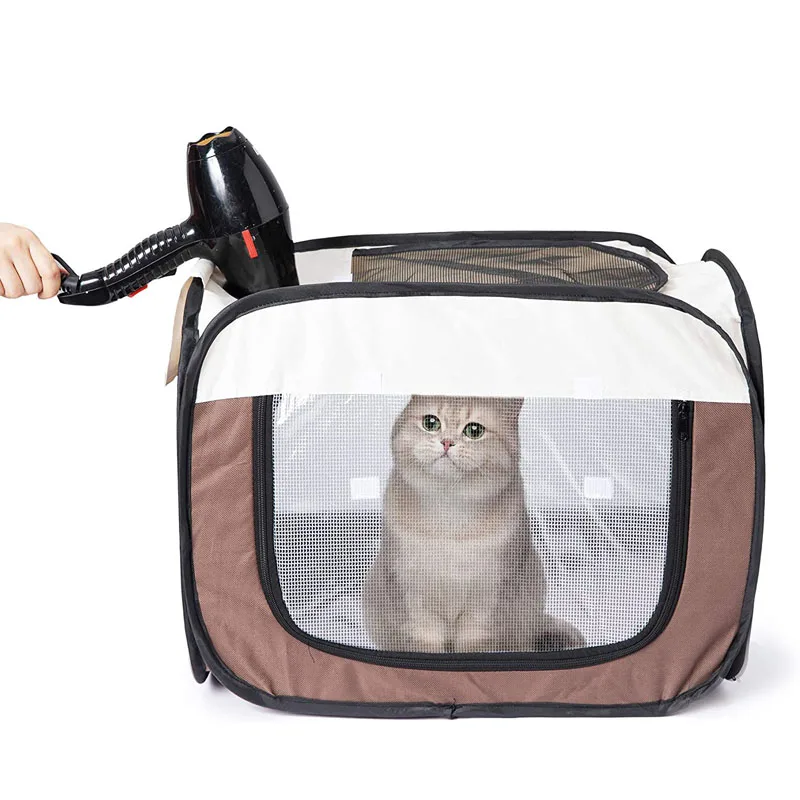 

Portable Pet Hair Drying Box Foldable Dryer Cage Hands Free Puppy Grooming House Pet Hair Dryer Pet Clearing Dog Products