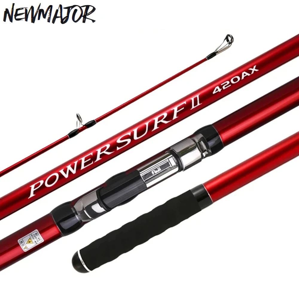 MADMOUSE 4.20m 3 Section 100-350g Sinker FAST Action Carbon Power Surf Fuji Fishing Rod Japan Quality Spinning Rod Sea Bass