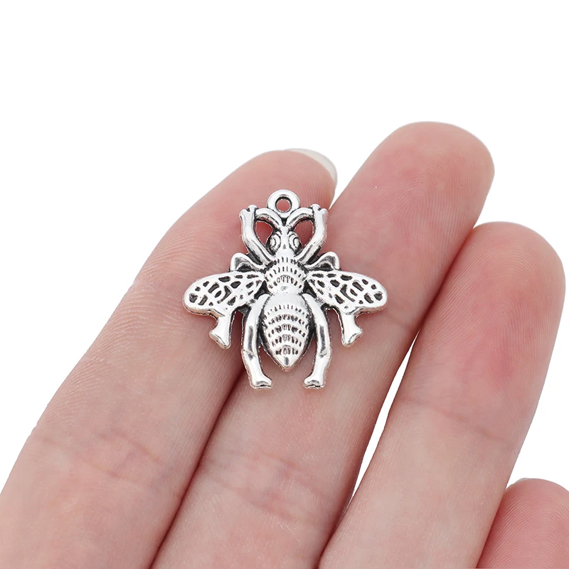 

Antique Silver 3D Bumble Bee Honeybee Insects Charms Pendants Beads for Bracelet Earrings Jewelry Making