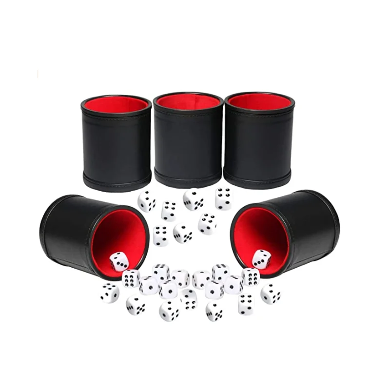 

Ready Market Leather Professional Shaker Velvet Lined Dice Cup Set Red Felt Lined Shaker, Customized color