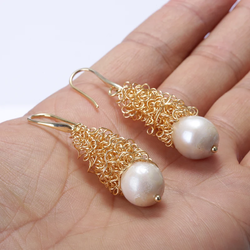 

al por mayor aretes de perlas 925 grandes dama juego aretes cultivadas con enchape oro pendientes chapa artesanales