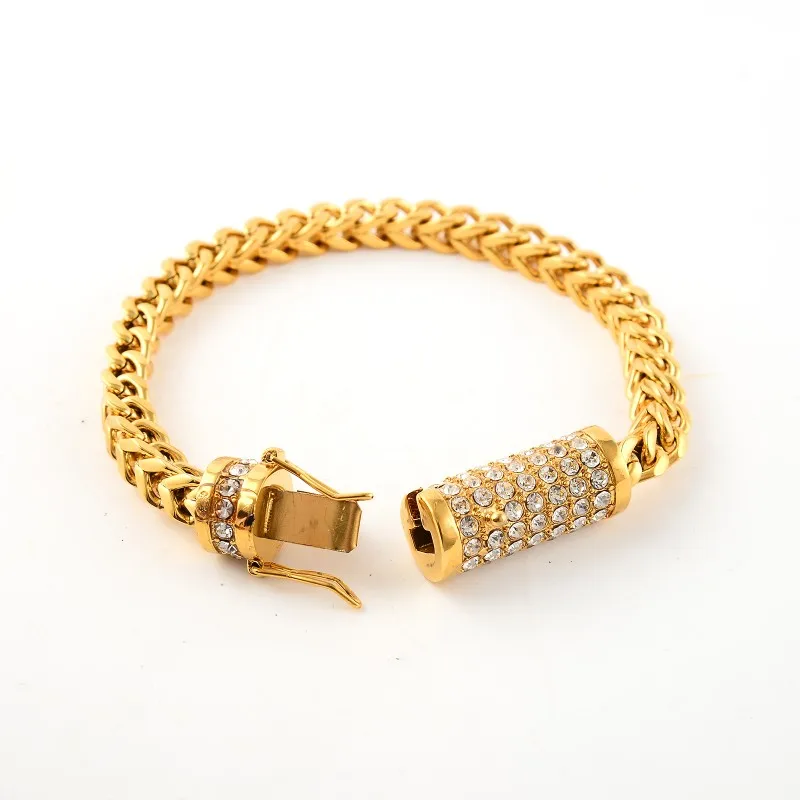 

PKB13 New Fashion Cheap Price Full Body 18k Gold Plated Luxury Custom Cuban Bracelet Supplier From China, Gold color