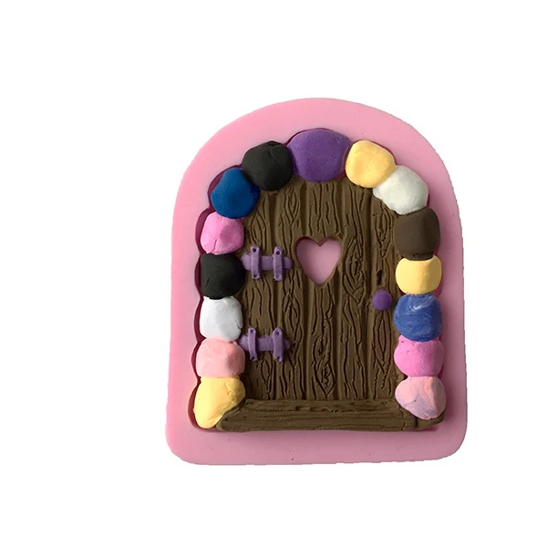 

Custom cake decoration silicone mold wood door resin jewelry silicone film, Pink