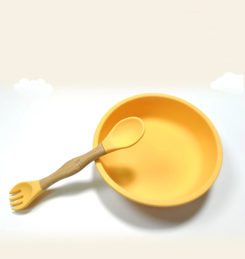 

BPA Free Wholesale Dinning Silicone Baby Feeding Plate And Spoon Sets, Green pink