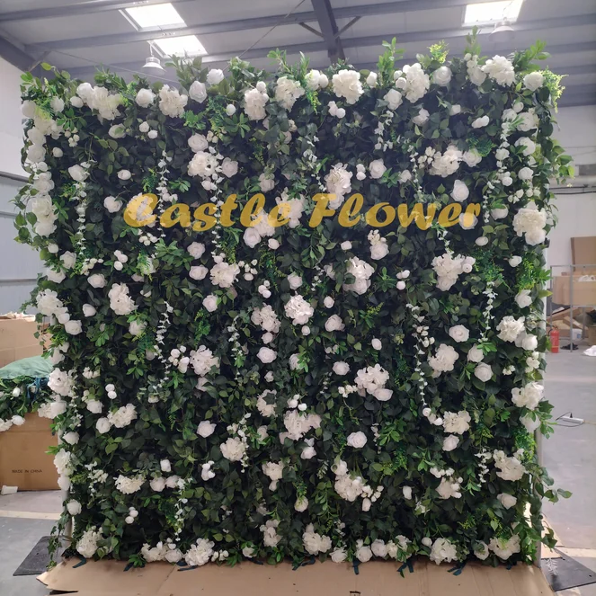 

M1011 Greenery flower wall wedding decor white hang peony wisteria 5d green flower wall