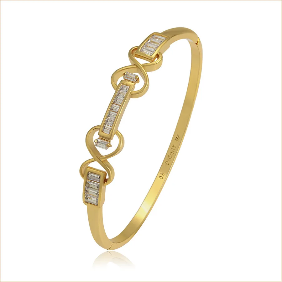 

A00551444 xuping jewelry charm Elegant and simple diamond 24K Gold Plated Opening Adjustable bangle