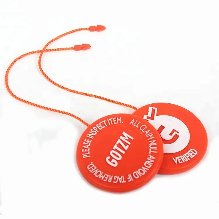 

Custom 3D Nylon String Big Size Plastic Lock Elastic Loop HangTag Seal String for Garments and Bags, Follow pantone color chart
