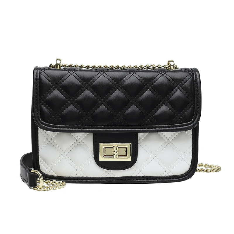 

Hot Sale Small Square Unique Crossbody Bag Luxury Handbag and Purses for Women, White, black, black+white