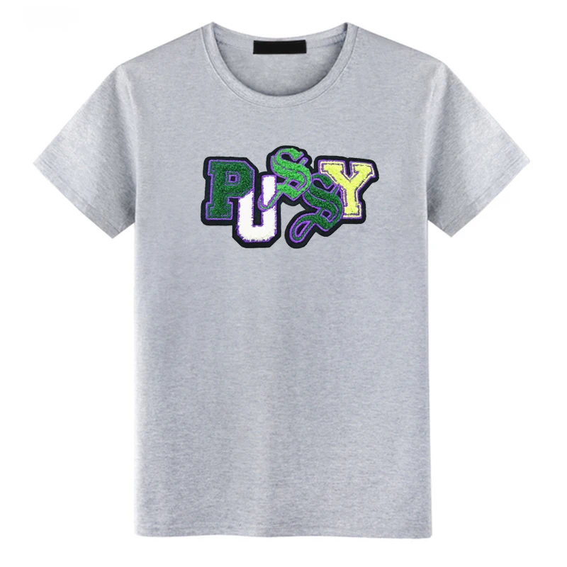 
OEM custom high quality Chenille Embroidery t shirts for men 