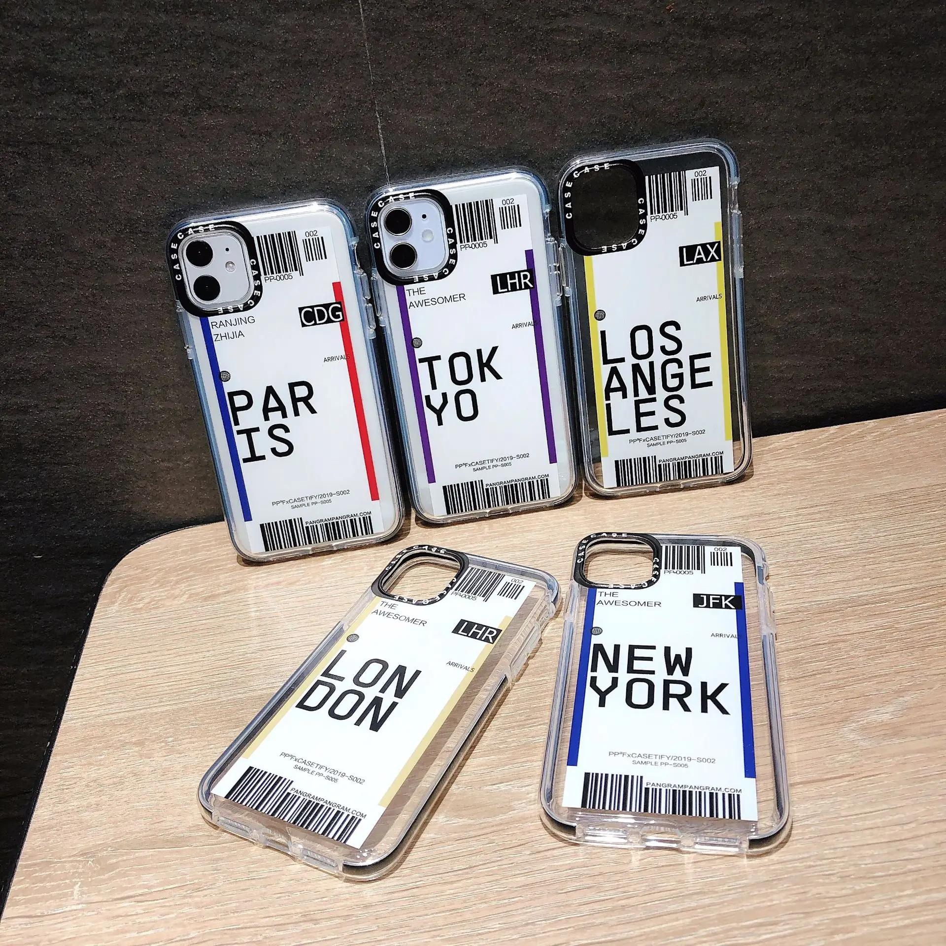

Camera border protection air plane ticket phone case for iphone 11 pro max 12mini xr xs max transparent phone cover case, Colorful