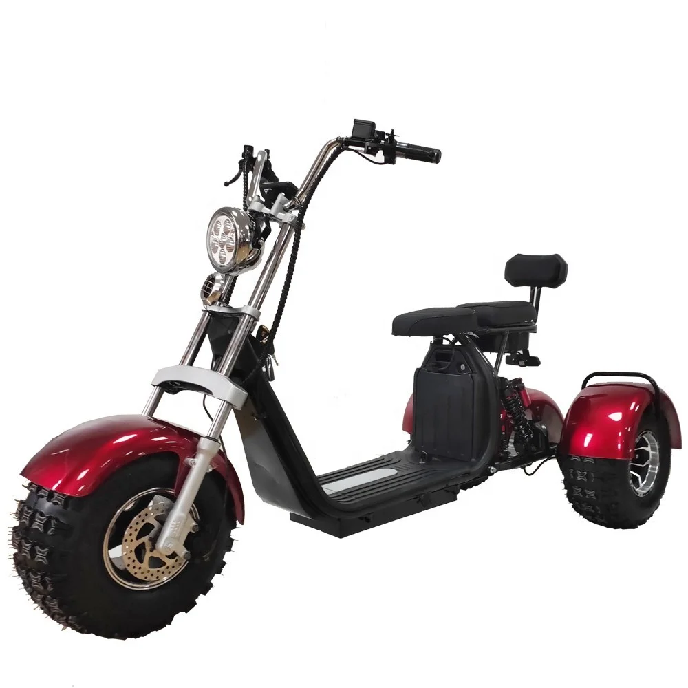 

Wholesale Factory Price Citycoco Scooter Fanco 3 Wheels Off Road Escooter 2000W City coco Harleys Electric Motorcycle Trike, Black