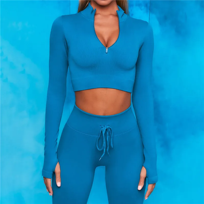 

4PCS Women Sports Bra Workout Top Sports Suit Ladies Gym Clothing Fitness leggings long sleeves yoga set