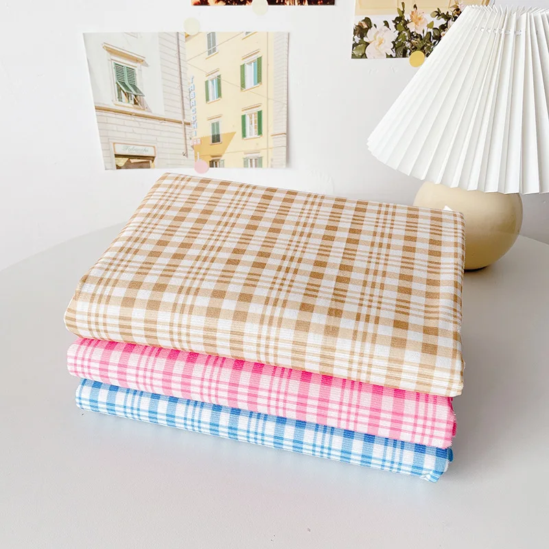 Pink Blue Checked Tablecloth 7