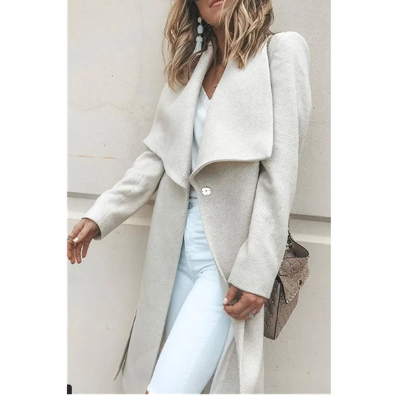 

ZC H4c600264 European and American loose autumn and winter long-sleeved woolen coat plus size coats, Customized color