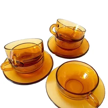colored glass tea cups