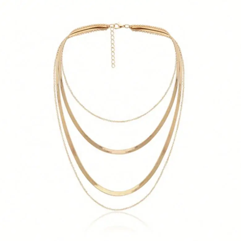 

Punk Mix Match Women's Necklace Chain Snake Chain Box Chain Necklace Jewelry, Gold/platinum