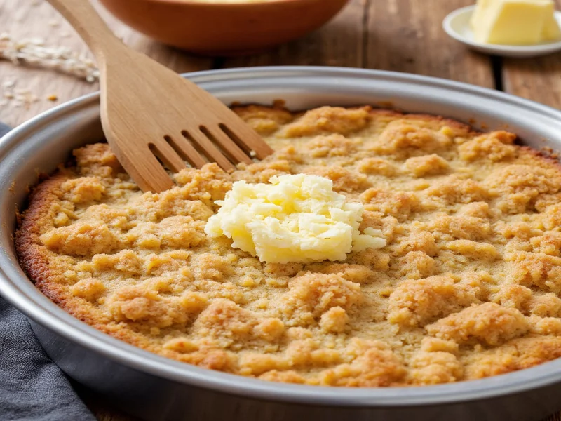 Homemade coffee cake streusel topping preparation with grated butter