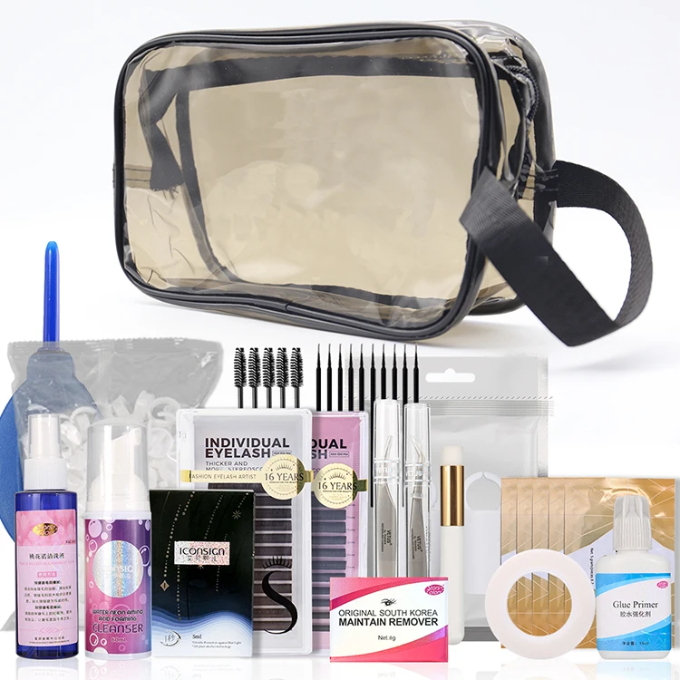 

Full starscolors eyelash extension kit for beginner, Pink,silver ,black
