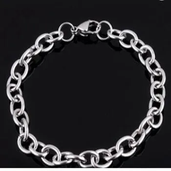 

Silver Stainless Steel Bracelet & Bangle Male Party Rock Jewelry Charm Bracelet Wedding Party Beads Bracelet
