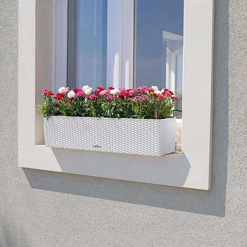 

Outdoor Plastic Rectangular Balcony Self watering pots Planting Hanging Flower Pot