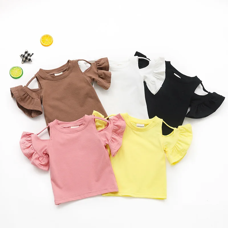 

2021 New Trending Summer Baby T Shirts for Girls Boutique Kid Wears Cotton Clothes M3032