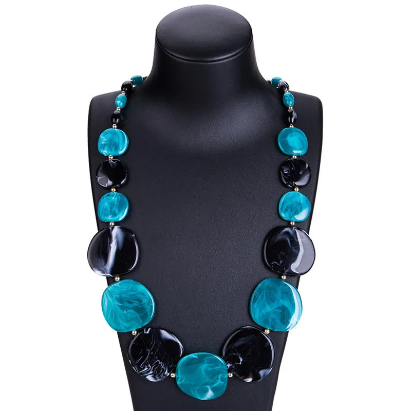 

Latest Design Women Fashion Choker Statement Necklace Color Large Acrylic Bead Necklace