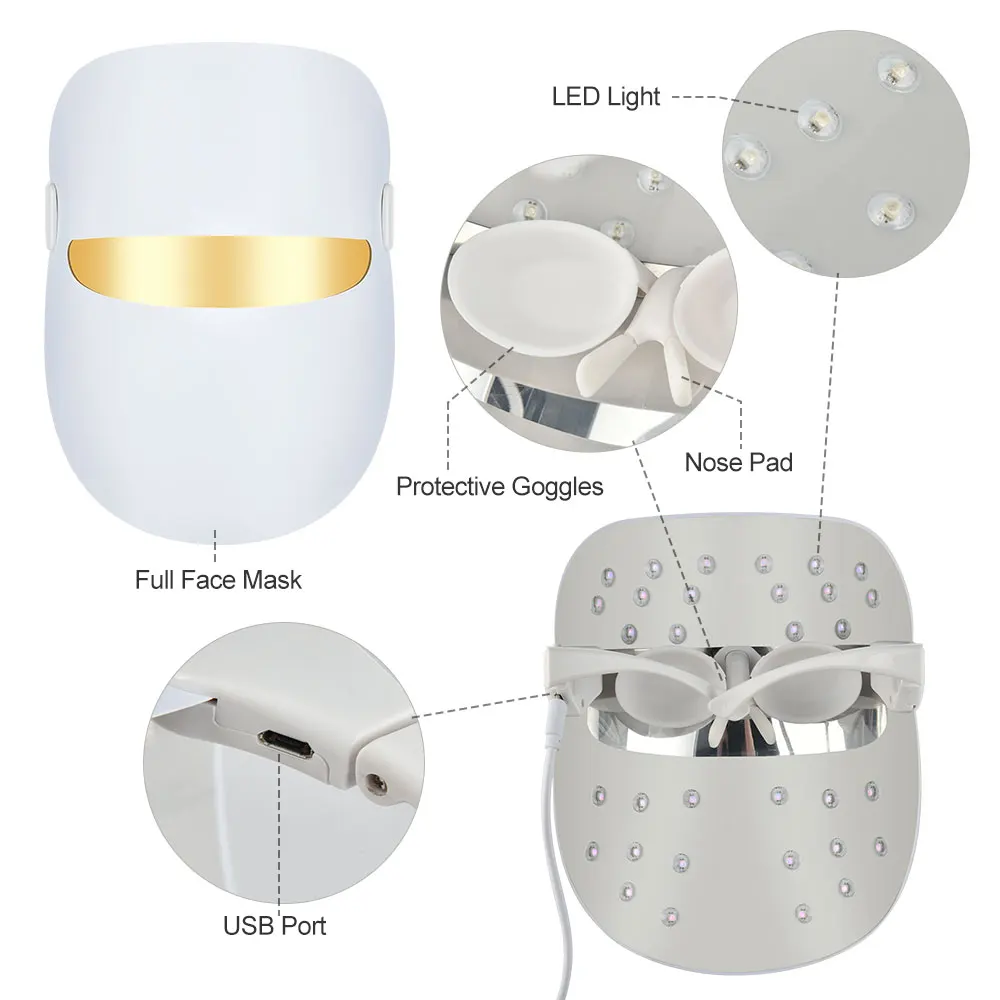 

Dropshipping 7 Colors PDT LED Face Photon Mask Light Therapy Machine Facial Mask Freckle Acne Removal Skin Brighten Rejuvenation