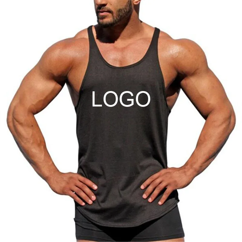 

Wholesale Sports Sleeveless Cotton Mens Clothing Singlets white tank top undershirt Wear Tanktop Men Singlet Fitness GYM Vest