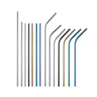

FDA Stainless Steel 8.5" 10.5" Straw Customized Logo Drinking Straws In Bulk