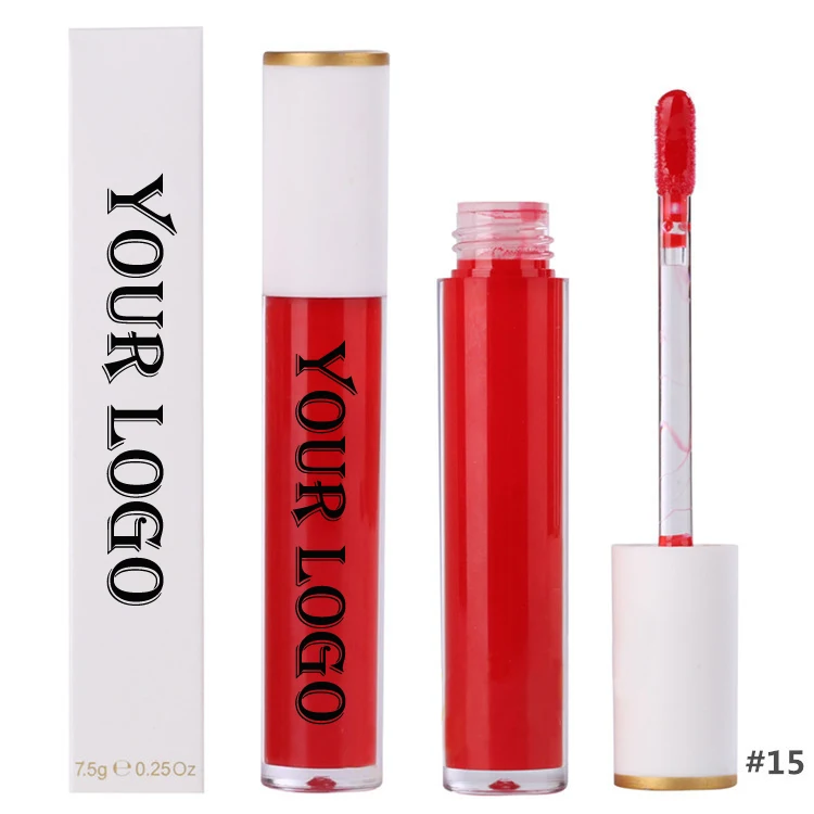 

Custom White Tube Vegan Glitter Lipgloss Glossy Pigment Private Label Nude Base Clear Lip Gloss Vendor