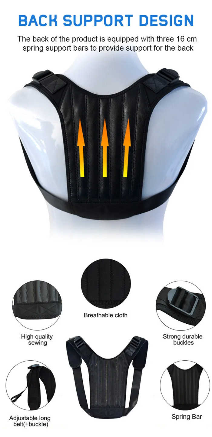 Adjustable Upper Back Correction Brace Shoulder Straightener for Posture Improvement