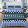 Art Deco Triangle Stripe Light Blue Bedding Set import bedding