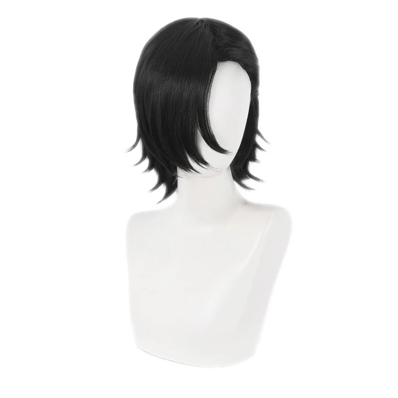 

Black Natural Curled Short Hair Anime Comic Exhibition Cosplay Hair High Temperature Silk Game COS Wigs