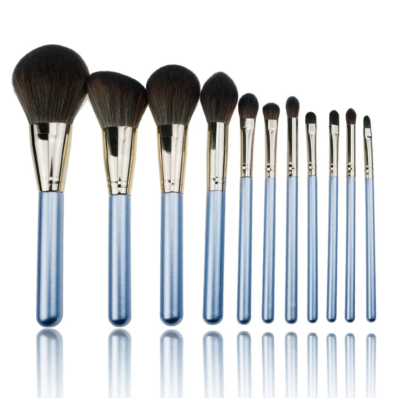 

HZM 11pcs custom brush set makeup brushes set free sample edge control brush, White