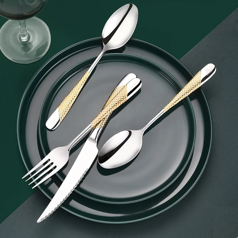 

LT021 3pcs Creative Western Tableware Set Gift Box Fork Spoon Knife Set Stainless Steel 304 Tableware Set