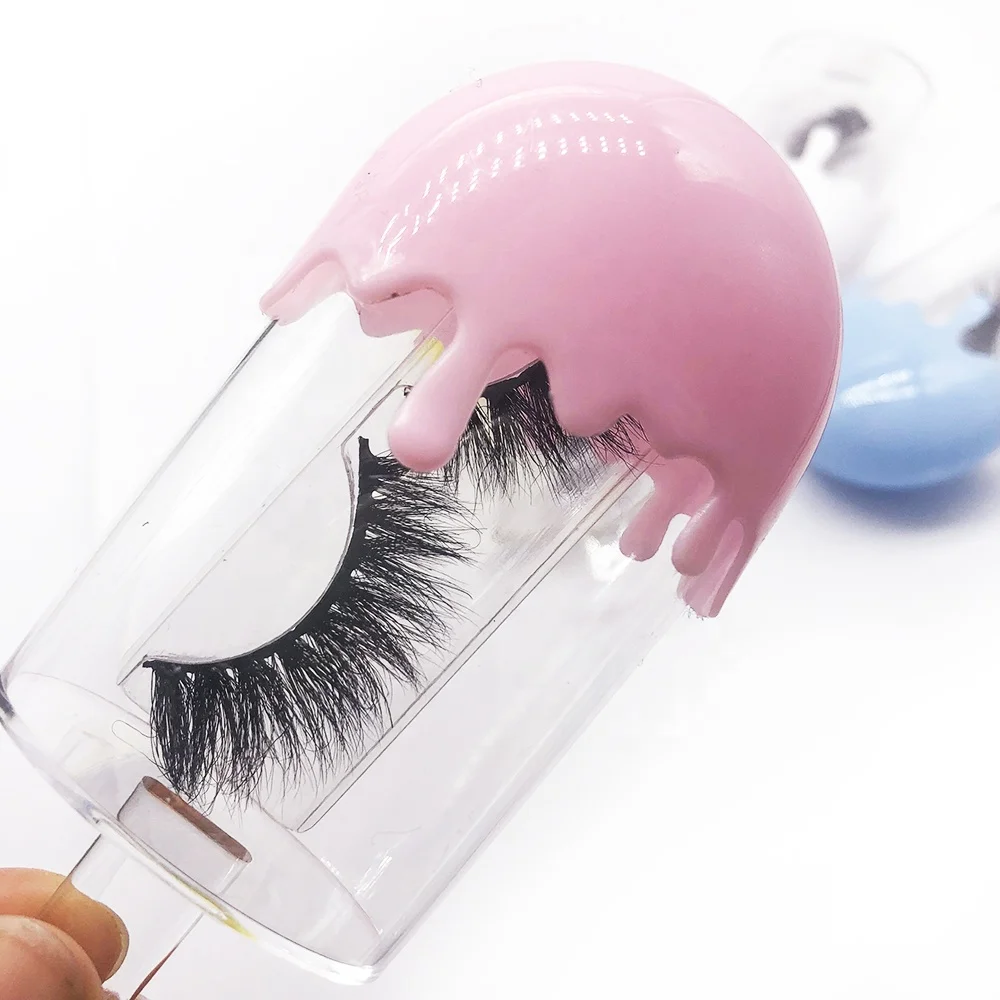 

NEW Ice Cream lashes box Eyelashes Manufacture 3D Mink Eyelashes and wholesale eyelash packaging box, Natural black