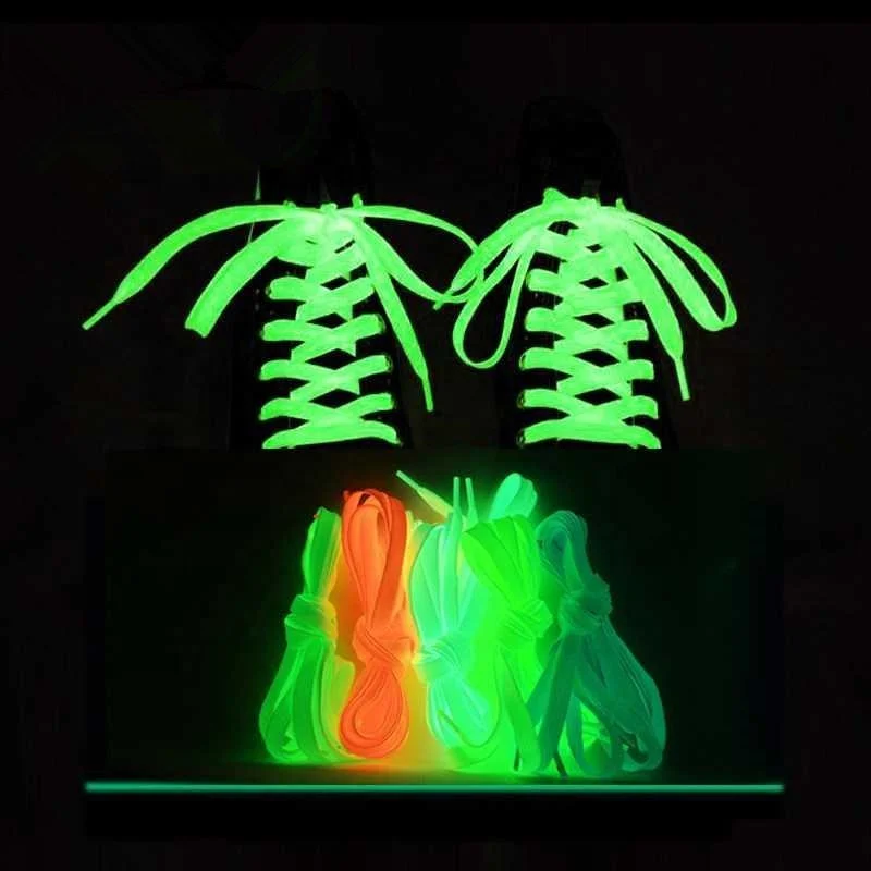 

Wholesale Promotional And Fashion In Stock Glow in the dark shoe laces luminous Fluorescent Shoelaces, 6 colors available in stock