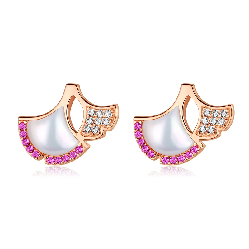 

Wholesale high quality 925 sterling silver jewelry earrings ginkgo leaf sterling silver earrings for women EY4477