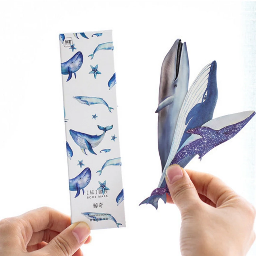 

30pcs/pack Cute Sea World Whale paper bookmark Kawaii bookmarks book holder Message Card DIY school supplies Party Invitation