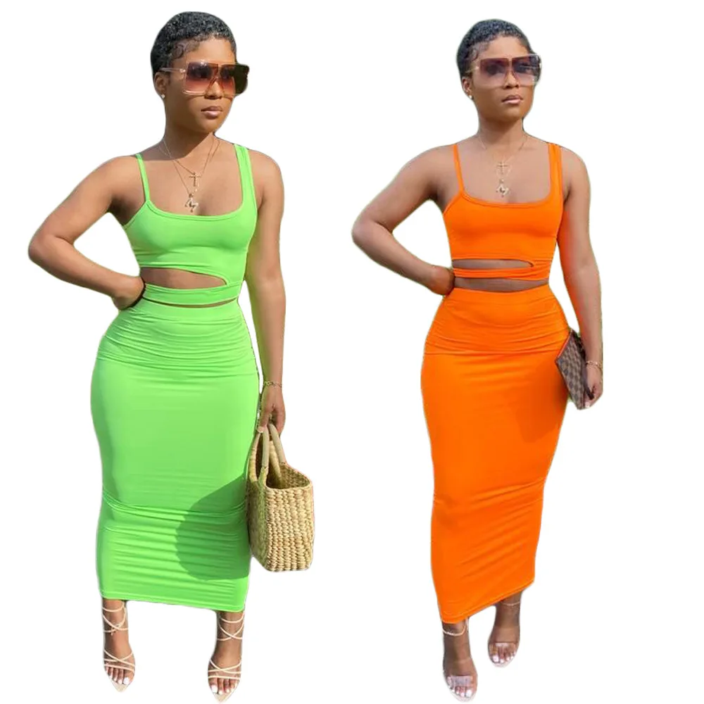 

Large Size Hollow Out Printed Dress Summer Lady Letters Doodle Casual Loose Spandex Dress For Women, Orange, black, green
