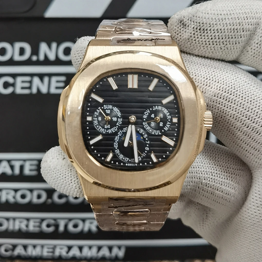 

PAKET gold case moon phase weekly calendar luxury mechanical men's business watch
