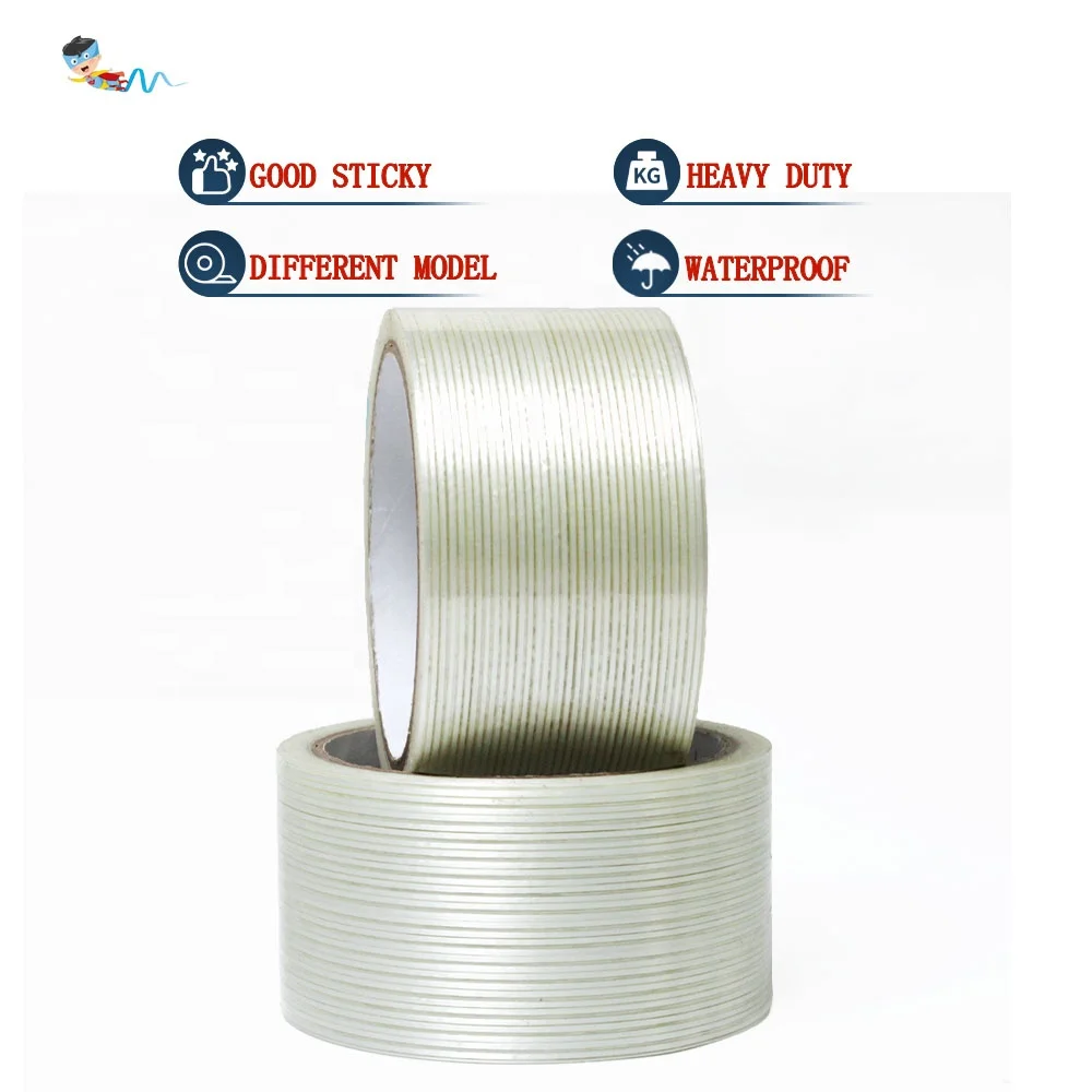 2- Recyclable Heavy Duty No-residual Fiber Fiberglass Reinforced Filament Strapping Packing Self Adhesive Tape