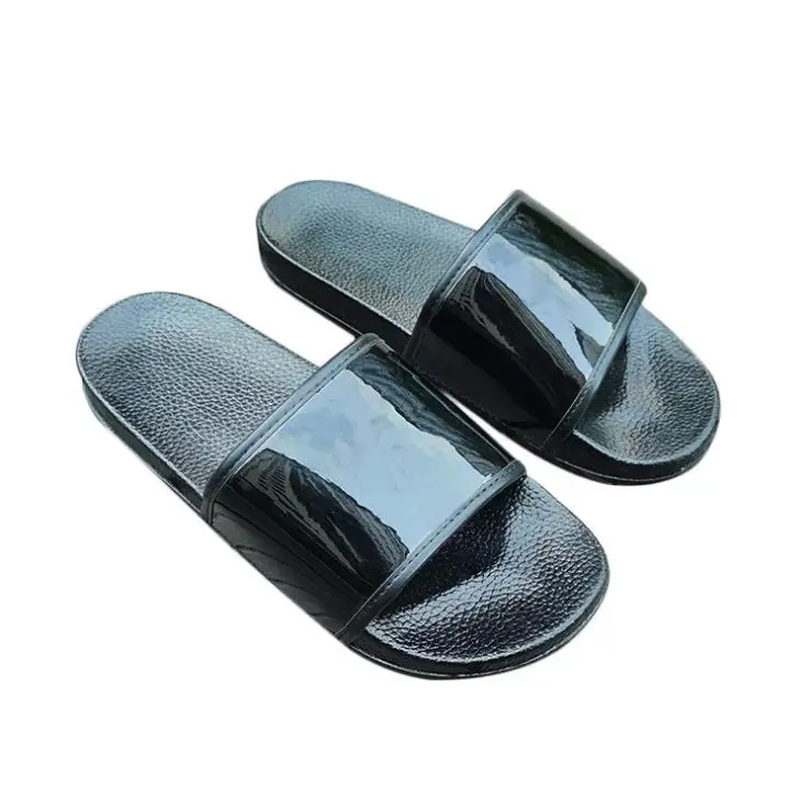 

2021 Shiny Flip Flops Summer Women Non-slip Thick-soled Slippers Wholesale Leather Sandals and Slippers For Men and Women, Pictures