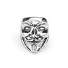 Fashion Movie V for Vendetta Series Zinc Alloy Ring Cute Mask Shape Ring Popular Jewelry Accessories For Men Women